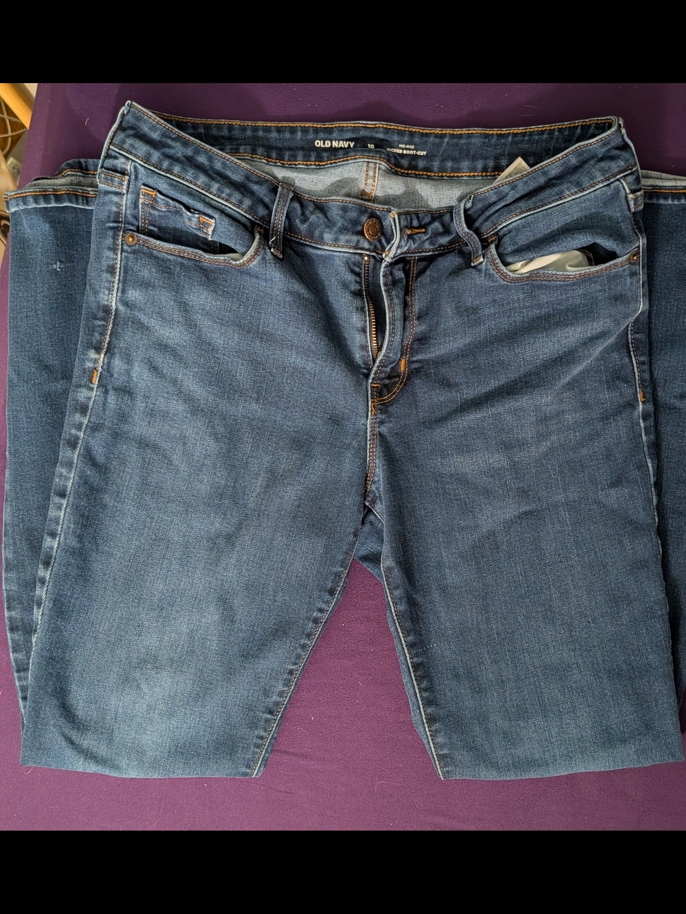 Old Navy Women's Dark Blue Bootcut Jeans Size 10